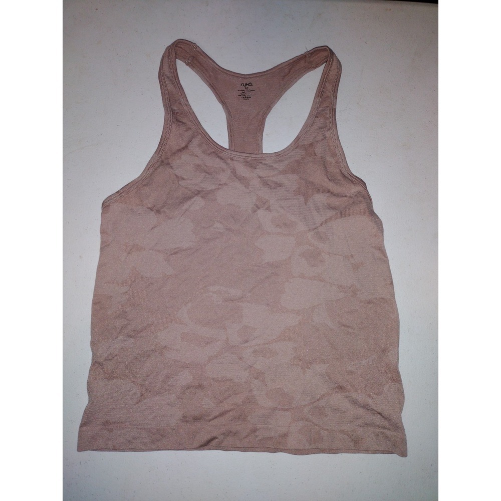 Ryka Womens Mauve Camo Seamless Racerback Athletic Tank Top Small